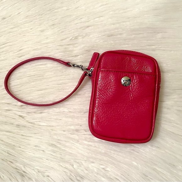 Coach Patent Leather Berry Colored Wristlet - Picture 3 of 7